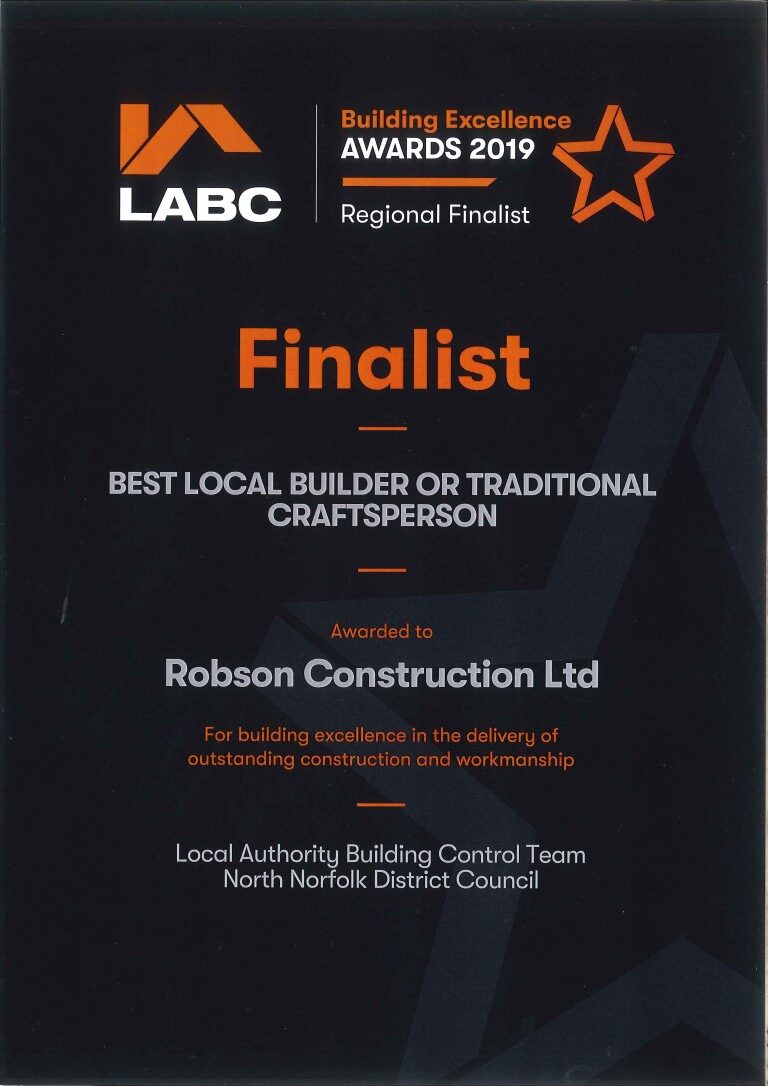 Robson Construction Awards - RobSon Construction Ltd